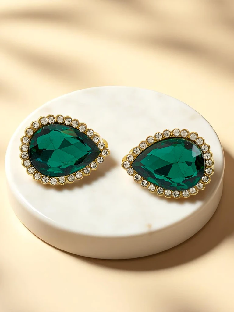 Royalfashion Дамски клипс обеци с кристал и цирконий