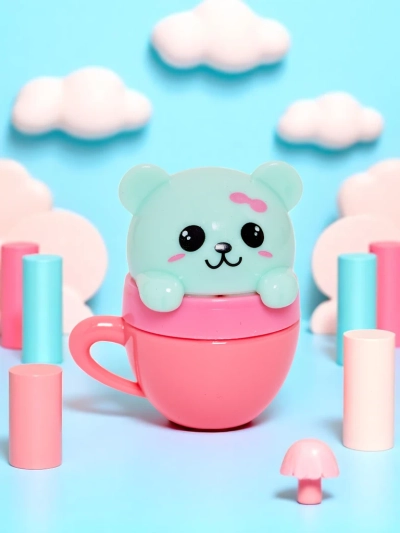 Детски балсам за устни с мечка в чаша – овлажнява и регенерира