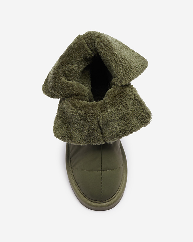 Тъмнозелени дамски ботуши a'la ботуши за сняг Kalioli- Footwear