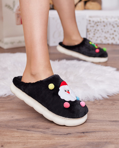 Royalfashion Коледни дамски чехли в черно Fertemse