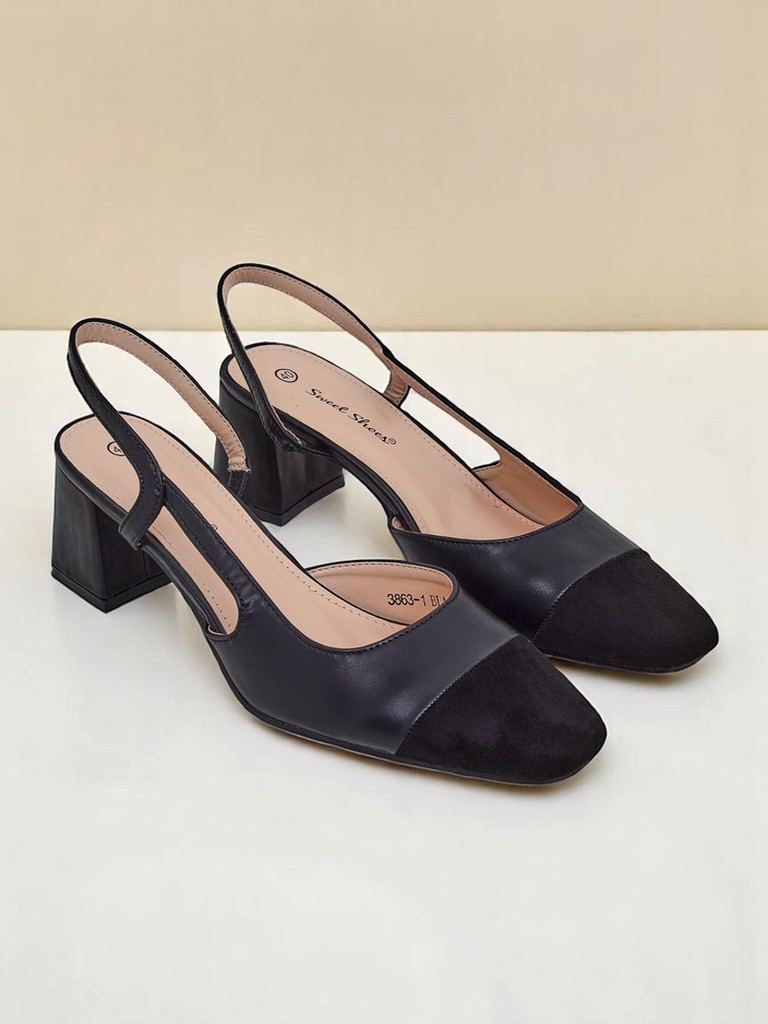 Royalfashion Дамски обувки на нисък ток с декоративен нос Eleganzo