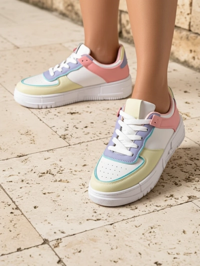 Дамски сникърси Elektra Pastello - многоцветни еко кожа пролет