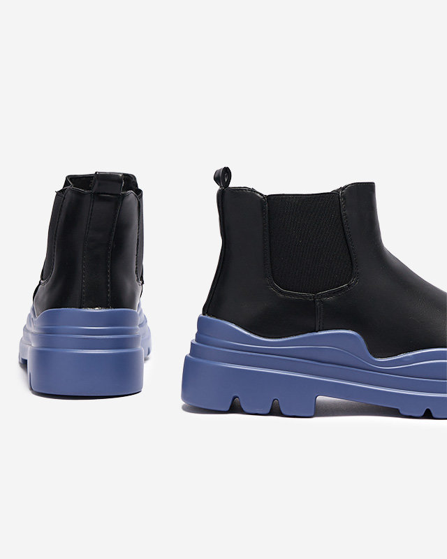 Черни дамски ботуши на лилава подметка Beja - Обувки