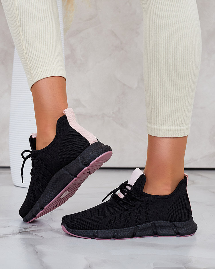 Czarno - różowe sportowe buty damskie Bommgi - Obuwie