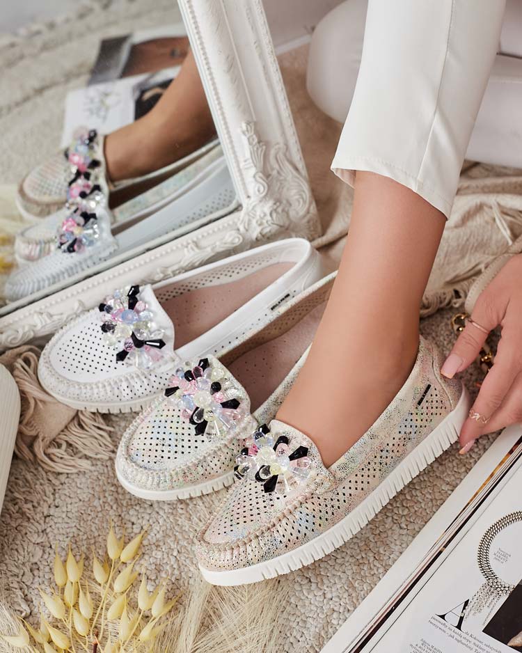 Royalfashion Дамски ажурни мокасини с мъниста Nasfali