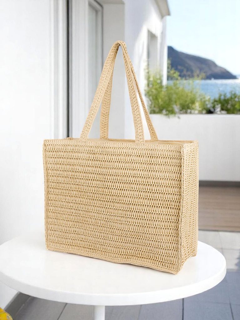 Royalfashion Голяма дамска сламена чанта Paris Milano Голямa