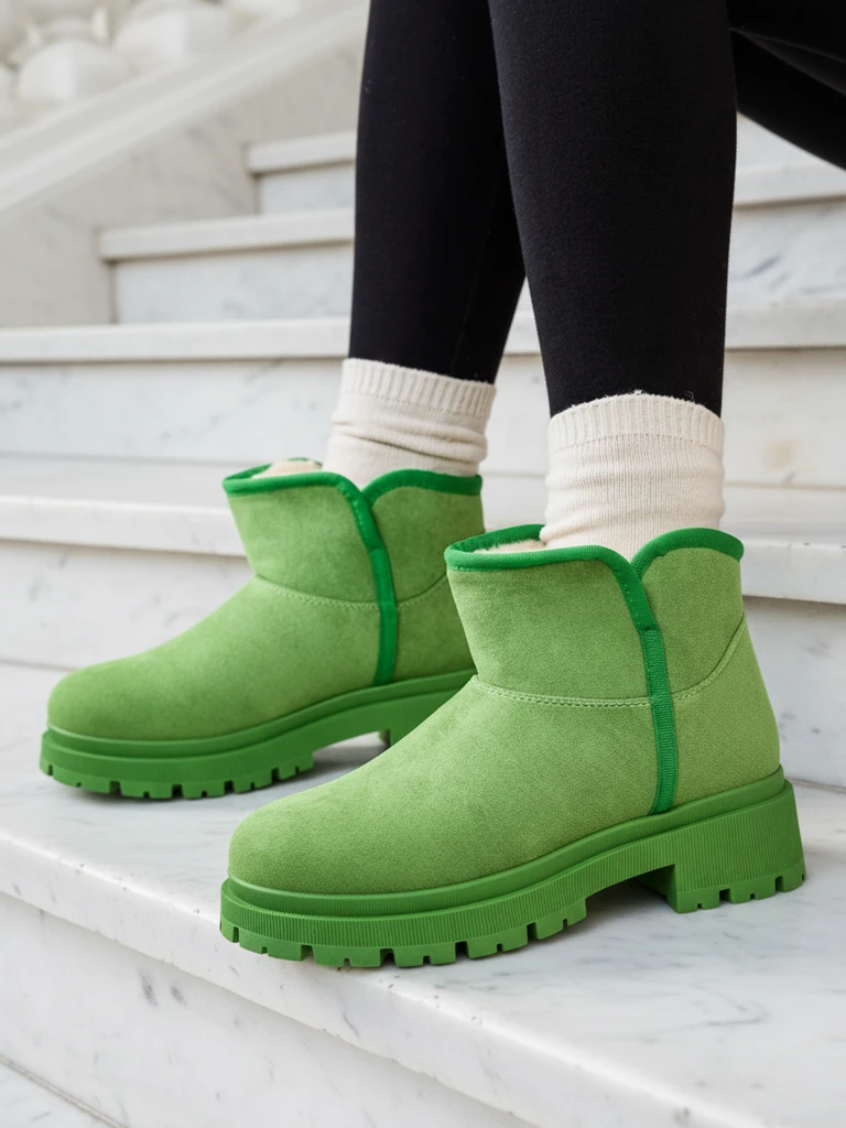 Кратки обувки a'la зимни ботуши за жени Hozises