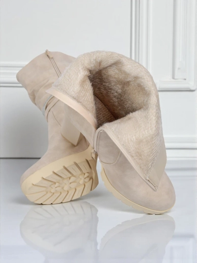 Матови дамски боти на ток Ashen Bloom