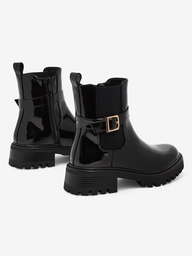 Лакирани дамски боти от еко кожа Calivi