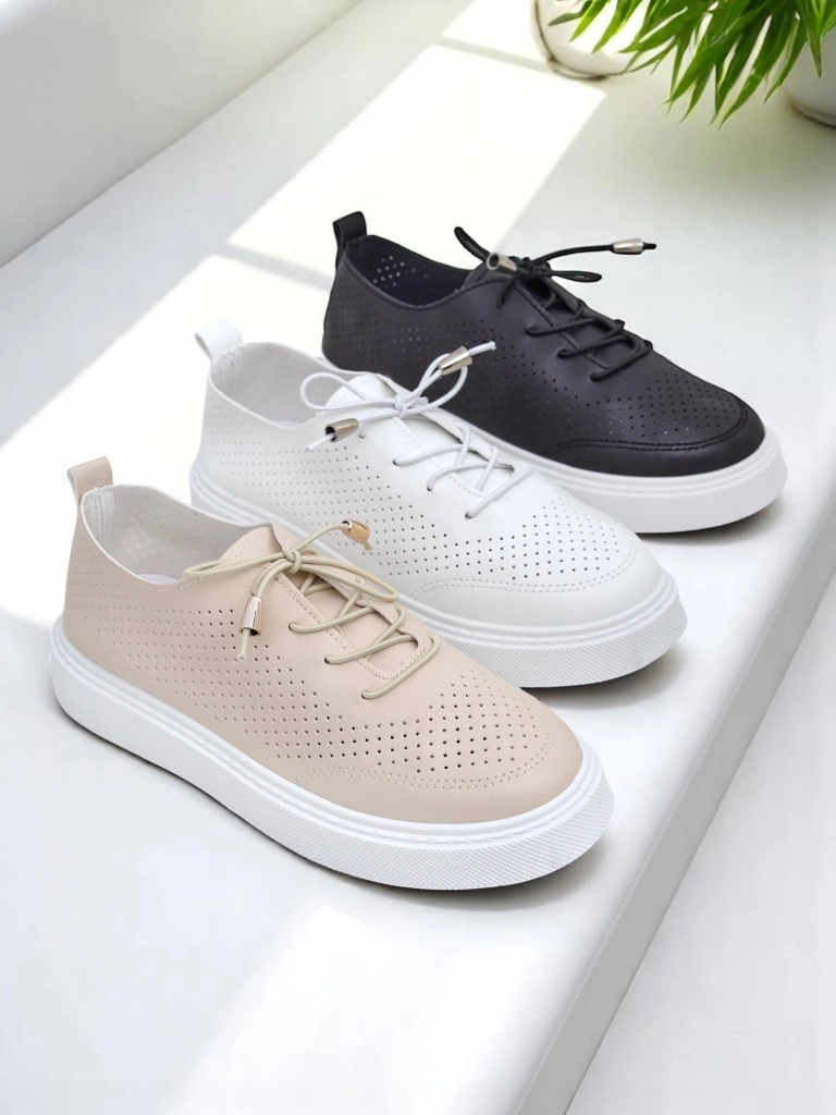 Royalfashion Дамски спортни обувки с перфорация, тип шнур Vaned