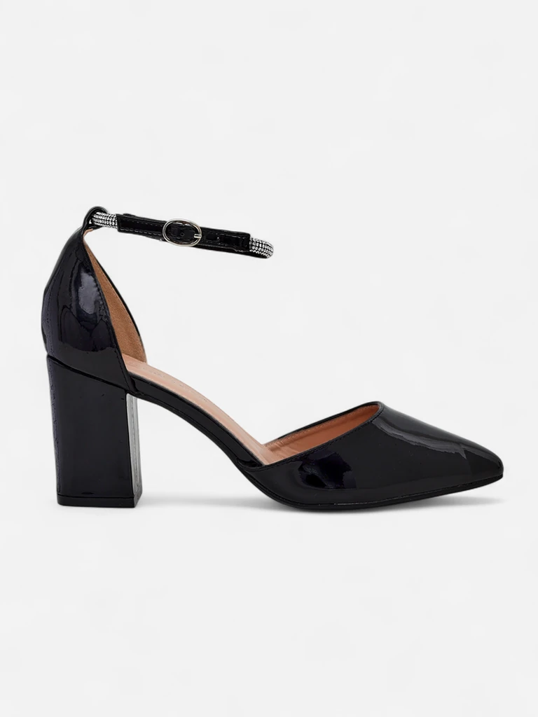 Royalfashion дамски обувки с лакова кожа и лента, украсена с рондекини Furoni