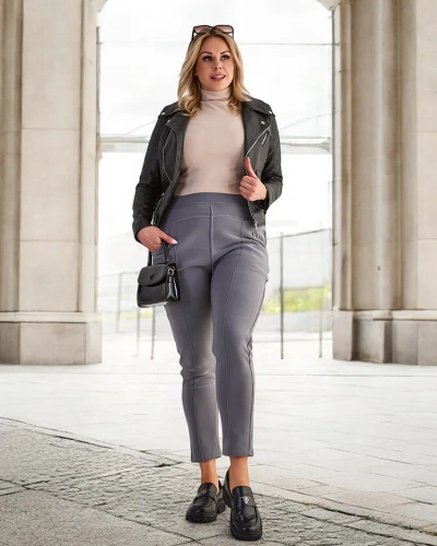 Royalfashion Затоплени дамски панталони тип "трегери" PLUS SIZE