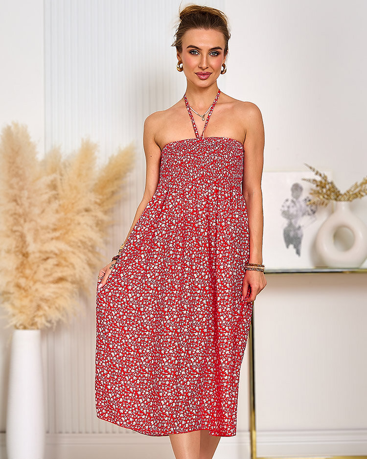 Royalfashion Дамска флорална миди рокля