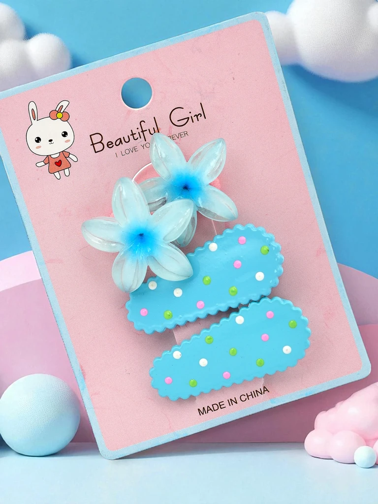 Комплект фиби за коса с флорален мотив