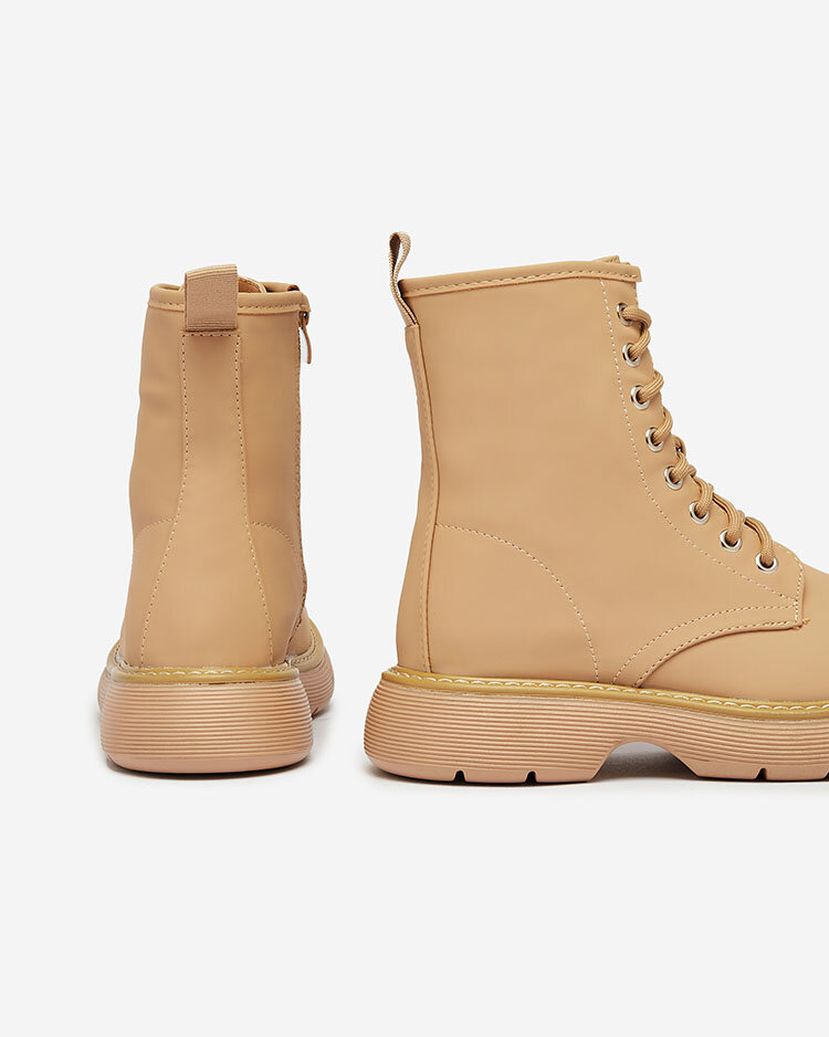 Royalfashion Матови светлокафяви дамски ботуши Kucillo