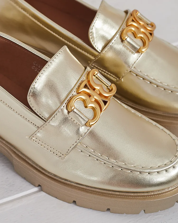 Златни Мокасини Chloé Елегантен Дамски Стил