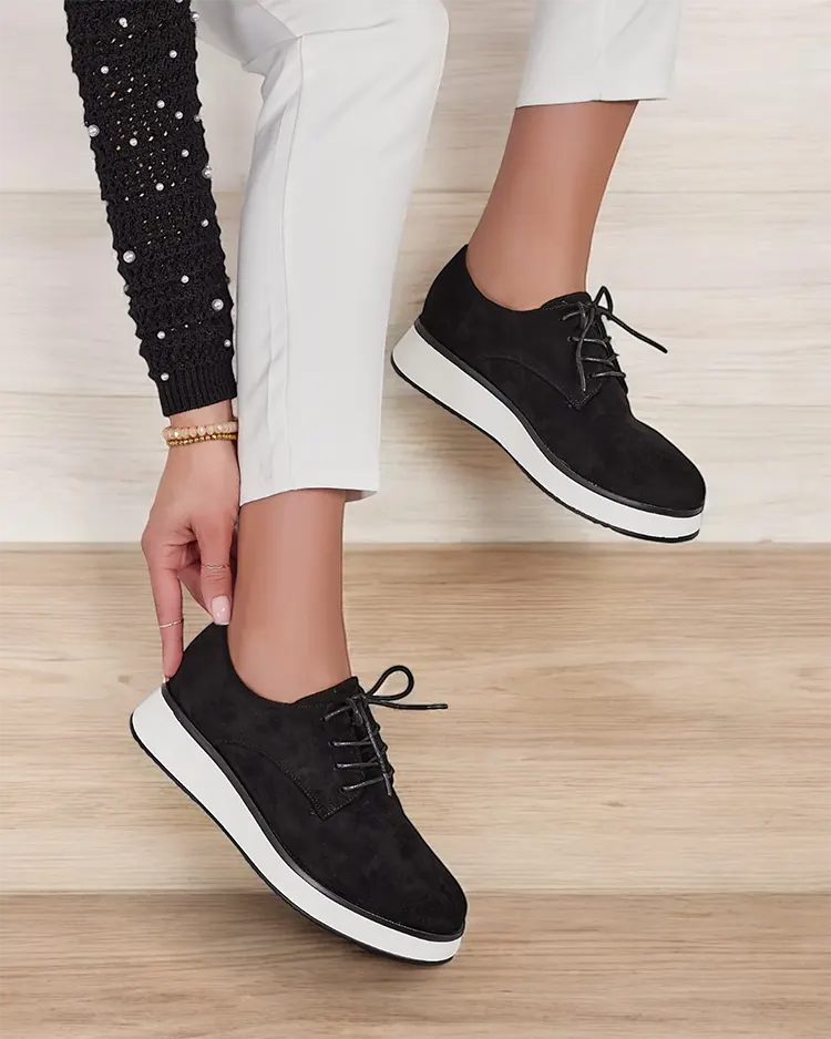 Royalfashion Дамски полуботи с връзки Gori