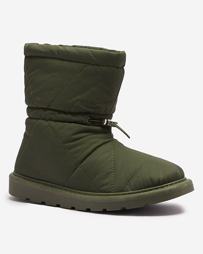 Тъмнозелени дамски изолирани ботуши a'la snow boots Kaliolen - Обувки