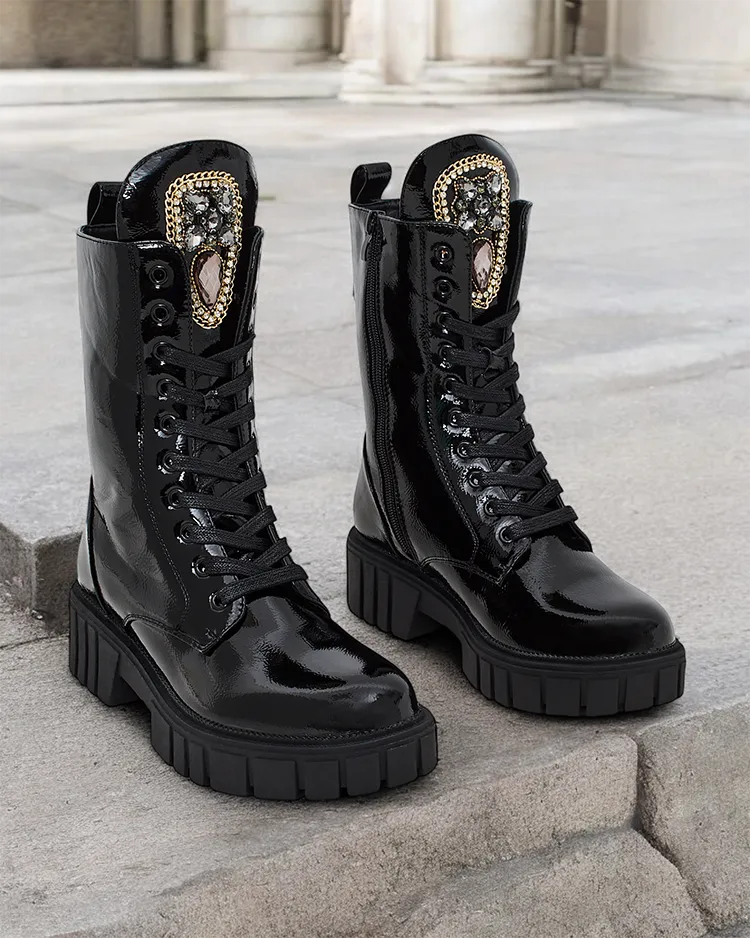 Royalfashion Дамски ботуши Operre с дантела