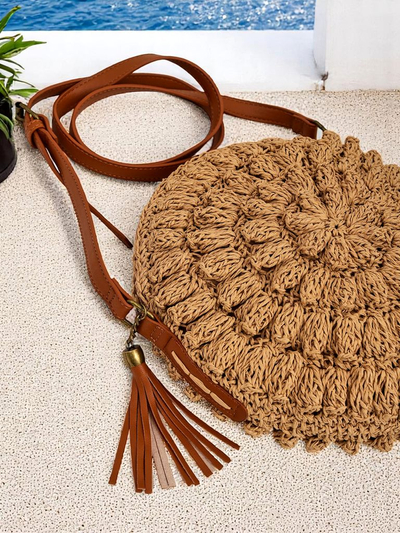 Royalfashion Малка сламена дамска чанта Solea Mini