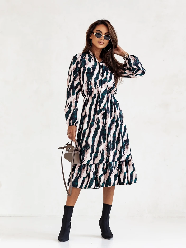 Royalfashion Женска миди рокля с принт