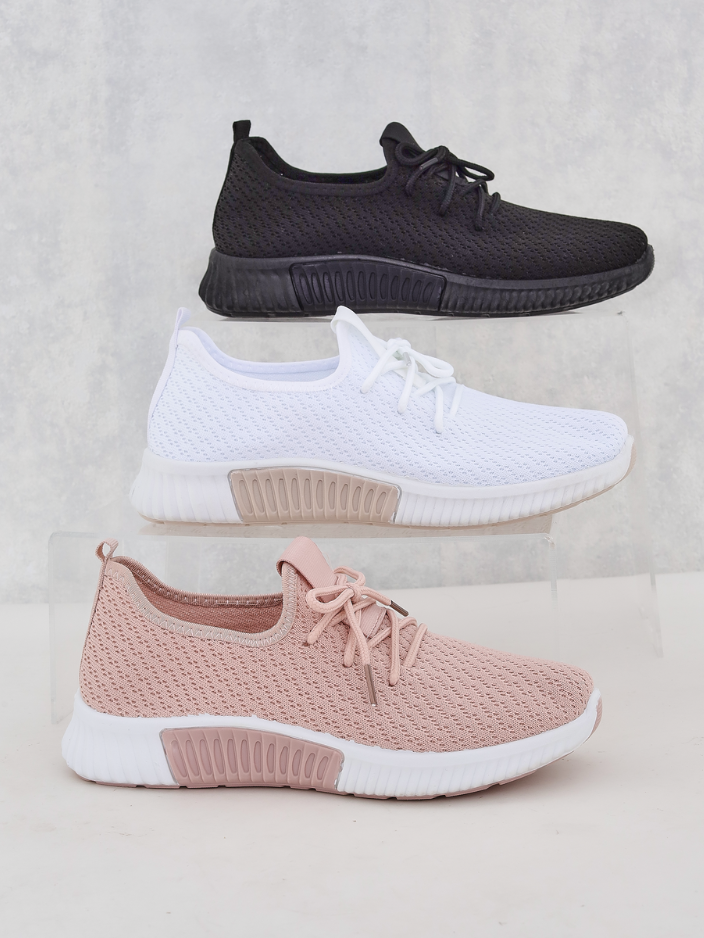 Розови дамски спортни обувки от плат Vobbu- Footwear