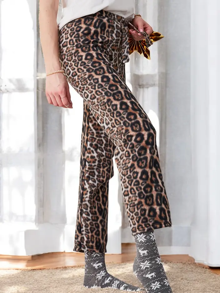 Royalfashion Памучни Коледни Женски Пижамни Панталони на Кари