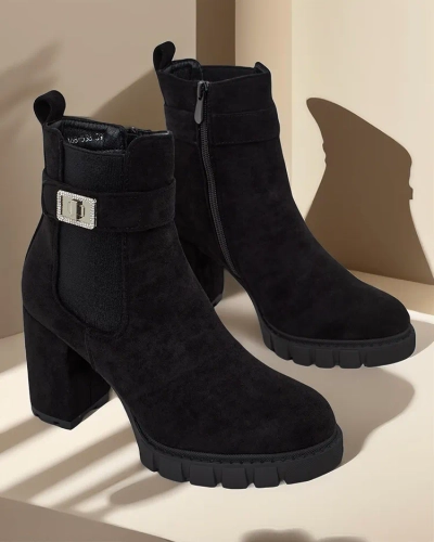 Дамски блок ток глезенки ботуши на Royalfashion Effo