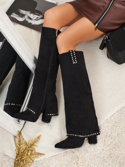 Дамски еко велурени ботуши с горна част Bryves