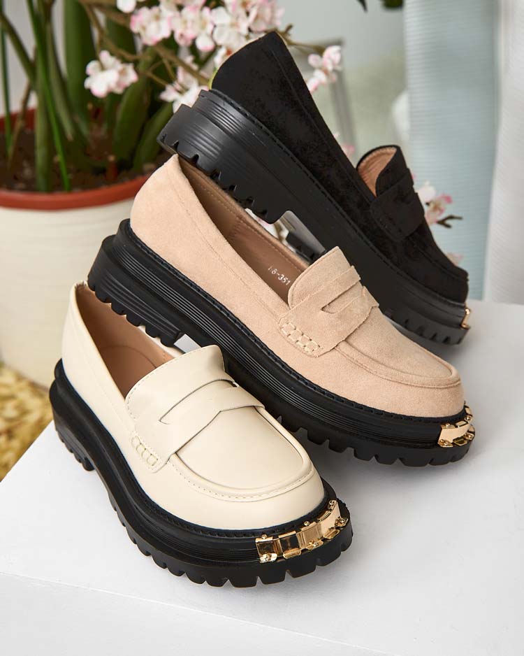 Дамски Лоуфъри Aurelia Бежови на Платформа 5см - Стилни и Удобни