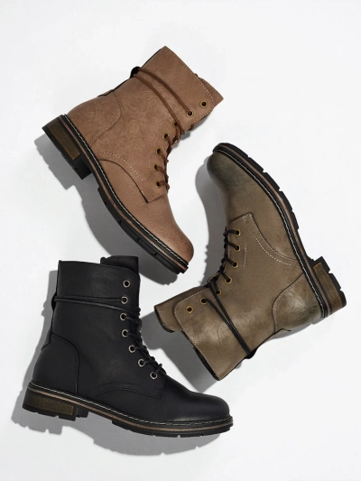 Дамски боти Ravonna от еко кожа с връзки