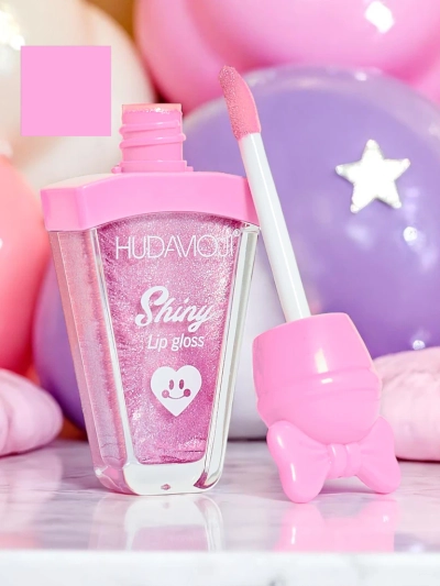 Блясък за устни с брокат, цвят розов