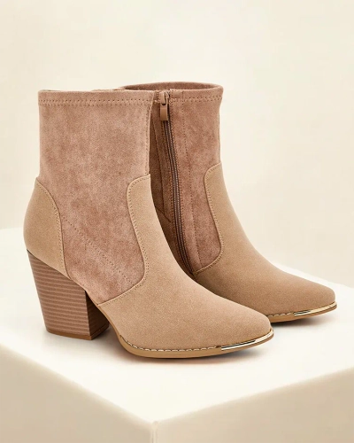 Дамски еко замша глезенки на Royalfashion на стълб Gris