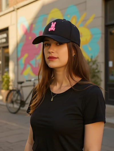 Royalfashion Шапка с козирка с кръпка Bunny Chic