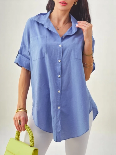 Риза от памук за жени с 3/4 ръкави