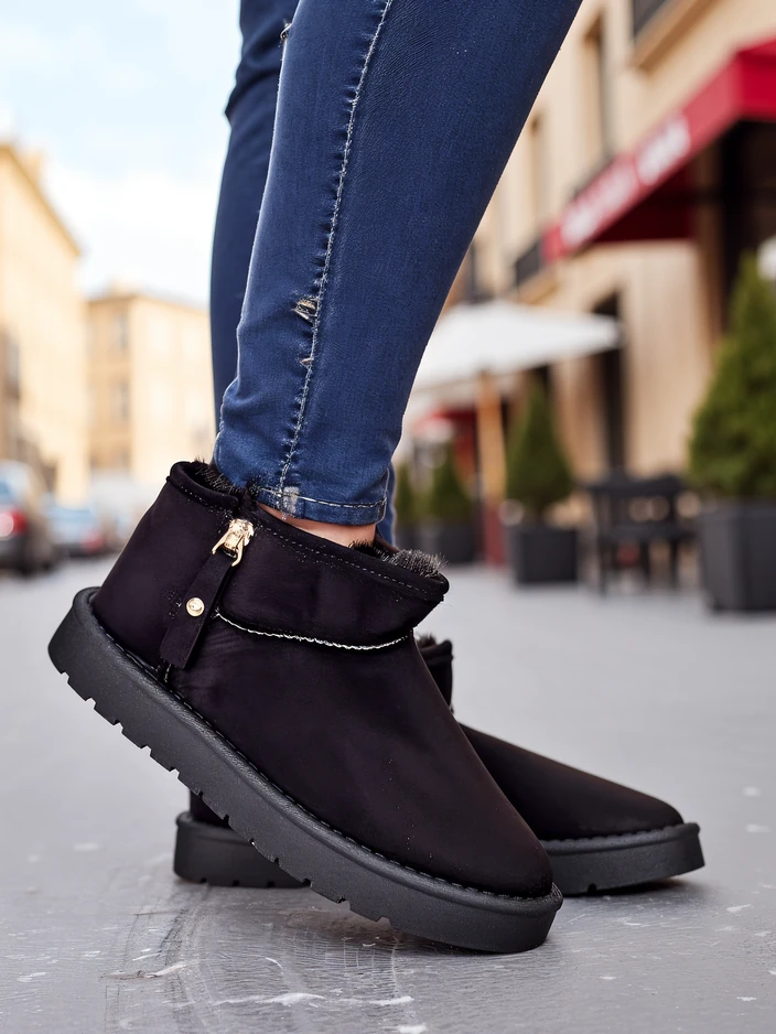 Royalfashion Къси боти, наподобяващи женски снежни боти Fefoz