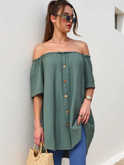 Ризa Royalfashion от памук за жени а'ла испанска с декоративни копчета