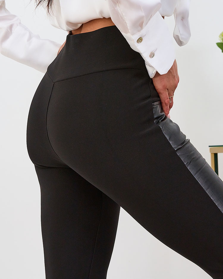 Royalfashion Затоплени черни дамски гети