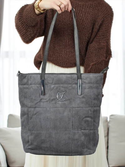 Дамска чанта тип shopper от еко велур Caryenne