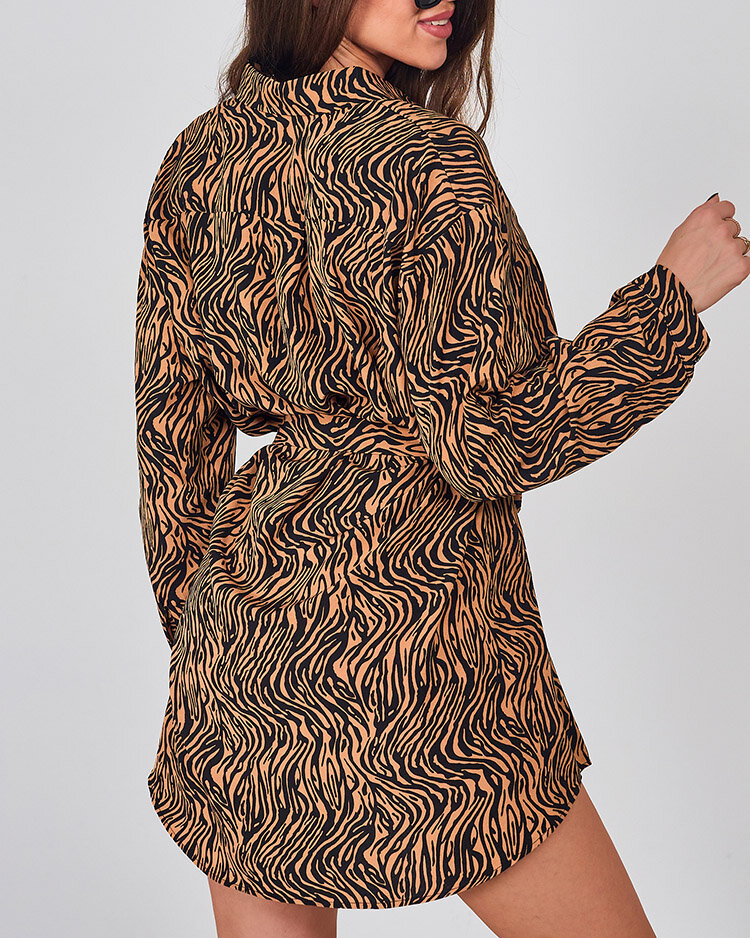 Royalfashion дамска мини рокля с десен а'ла зебра