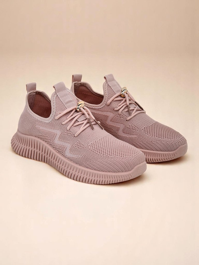 Aurelia Rosa – дамски спортни обувки Royalfashion от плат, розови, плосък ток