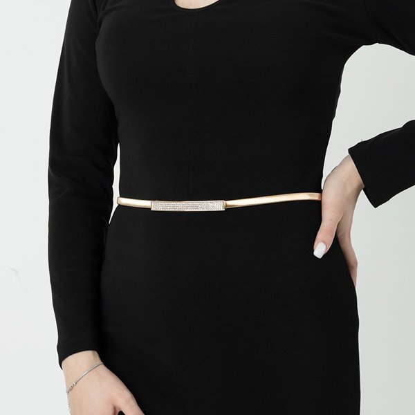Złoty elastyczny pasek damski - Akcesoria