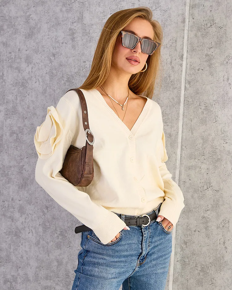 Royalfashion Дамски пуловер с разкопчани копчета