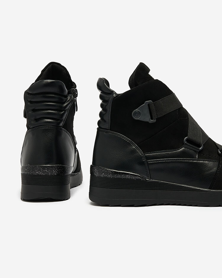 Royalfashion Черни дамски спортни ботуши Sattari