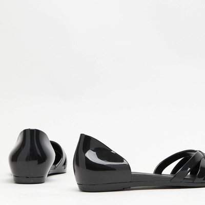 Czarne baleriny damskie z gumy Favoli - Obuwie