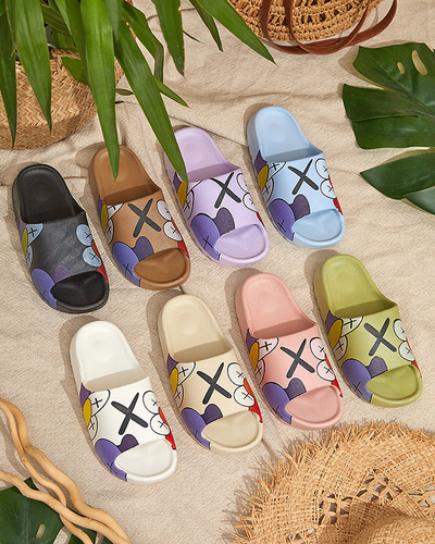 Różowe damskie klapki Elmino - Obuwie