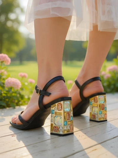 Royalfashion Блестящи дамски сандали Crystal Charm