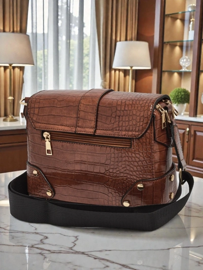 Дамска Чанта Flora Кафява Кожена Елегантна за Всеки Ден