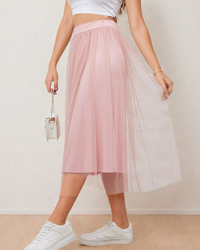 Royalfashion Дамска двупластова миди пола