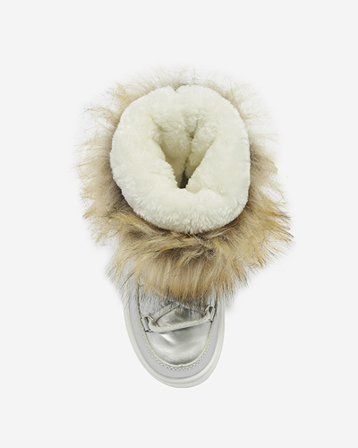 Сребристи детски обувки a'la с косъм Asika - Обувки